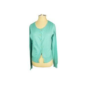 Milly of New York Vintage Silk/Cashmere Blue/Green Cardigan Size Medium
